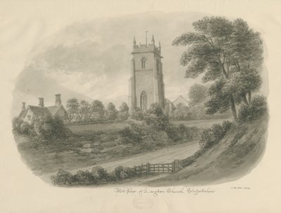 Longdon Church: Sepia-Zeichnung von John Buckler