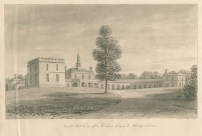 Tixall Hall - Ställe: Sepia-Zeichnung, 1841 von John Buckler