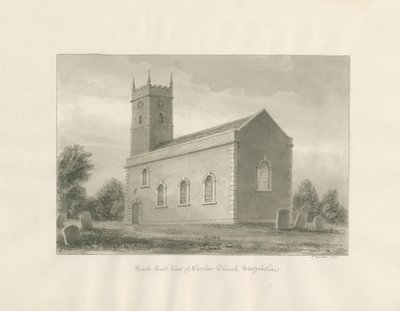 Warslow Church: Sepia-Zeichnung von John Buckler