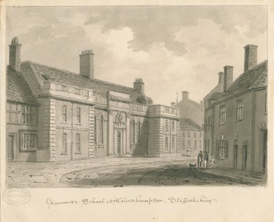 Wolverhampton - Gymnasium: Sepiazeichnung, 1837 von John Buckler