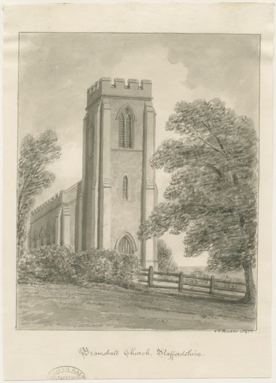 Bramshall Kirche von John Chessell Buckler