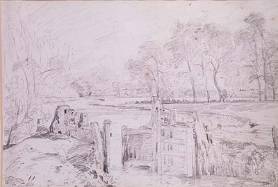 Eine Schleuse an der Stour von John Constable