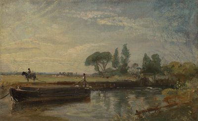 Barke unterhalb der Schleuse von Flatford von John Constable