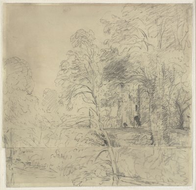 Cowdray Castle, zwischen Bäumen gesehen von John Constable