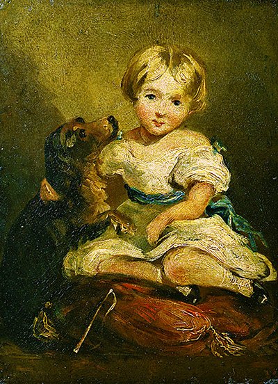 Mädchen mit einem Hund von John Constable