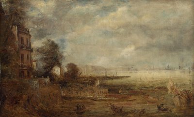 Waterloo-Brücke von Whitehall Stairs aus gesehen, ca. 1829 von John Constable