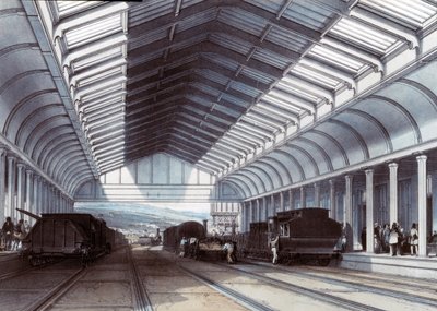 Bath Station, Somerset, 1846 von John Cooke Bourne