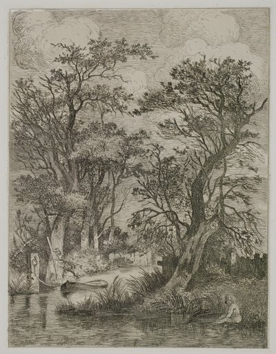Flusslandschaft, veröffentlicht von J. & W. Freeman, 1821 von John Crome
