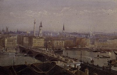 London Bridge mit dem Monument von John Crowther