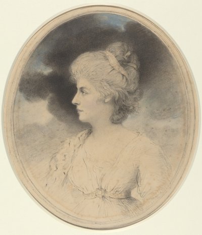 Porträt einer Frau im Profil von John Downman