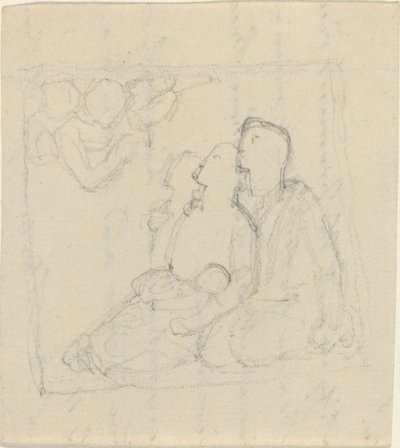 Eine Familie, von Engeln angesprochen von John Flaxman