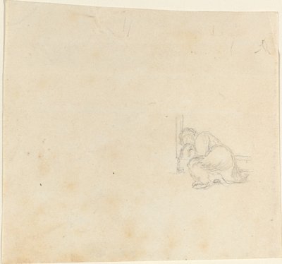 Figur schläft in einer Türöffnung von John Flaxman