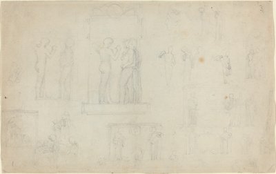 Blatt mit Skizzen (recto und verso) von John Flaxman