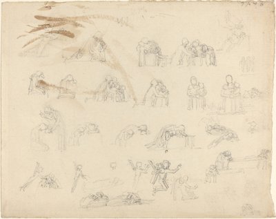 Blatt mit Studien von John Flaxman