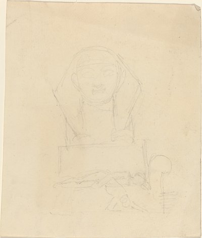 Sphinx mit liegenden Figuren im Vordergrund von John Flaxman