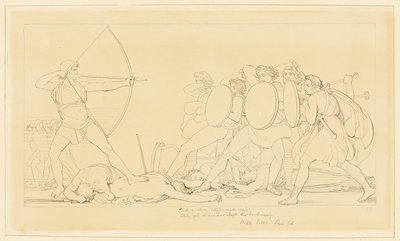 Odysseus tötet die Freier von John Flaxman