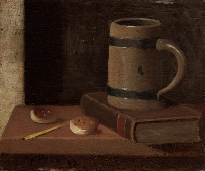 Tasse, Buch, Kekse und Streichhölzer von John Frederick Peto