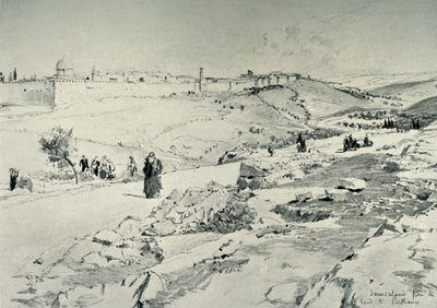 Jerusalem, mit der Straße von Bethanien, 1902 von John Fulleylove