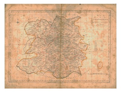 Karte von Shropshire, um 1788 von John Haywood