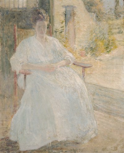 Figur im Sonnenlicht (Frau des Künstlers) von John Henry Twachtman