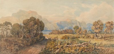 Landschaft mit Fluss und Bergen von John Joseph Cotman