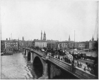 London Bridge, London, späte 19. Jahrhundert von John L. Stoddard