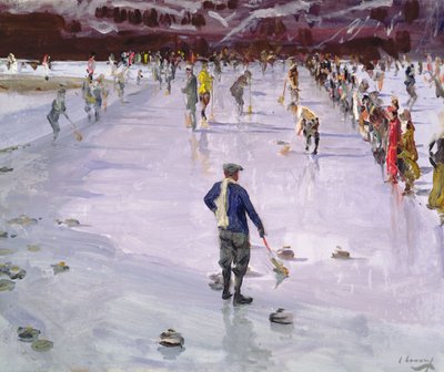 Curling in Wengen von John Lavery