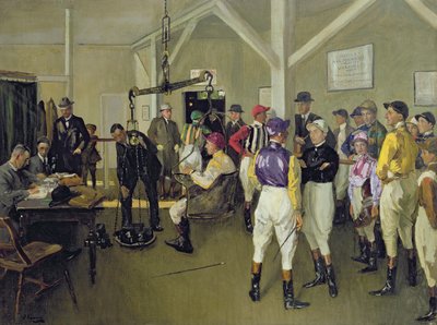 Der Wiegeraum, Hurst Park von John Lavery