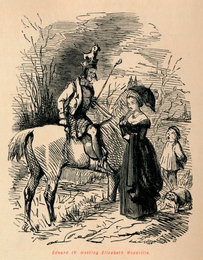 Edward IV trifft Elizabeth Woodville, ca. 1860 von John Leech