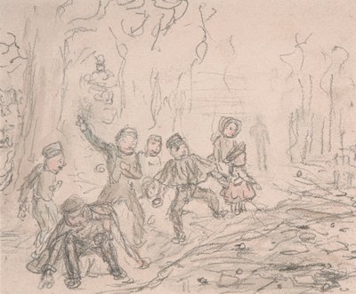 Schneeballschlacht von John Leech