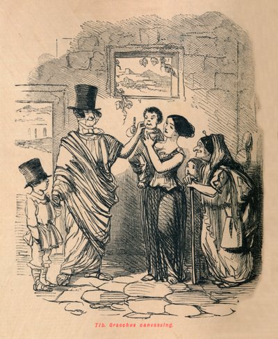 Tib Gracchus wirbt um Unterstützung, 1852 von John Leech