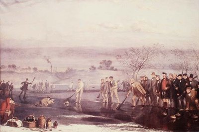 Curling am Rowyards Loch von John Levack