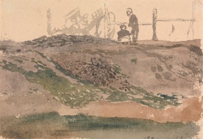Figuren auf einem Ufer, Kensington Gravel Pits von John Linnell