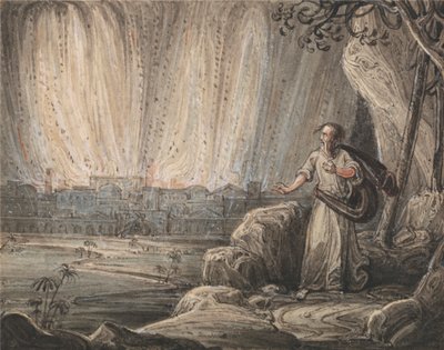 Lot flieht aus Sodom von John Martin