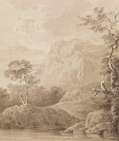 Felsige Flusslandschaft von John Martin