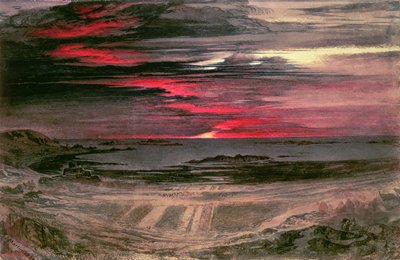 Sonnenuntergang über einer felsigen Bucht von John Martin