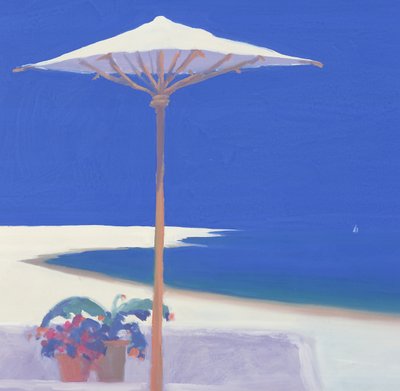 Yacht passiert die Terrasse, 1999 von John Miller