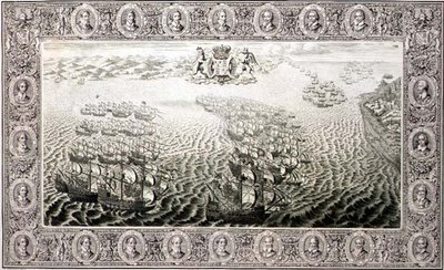 Armada (Gravur von einem Wandteppich) von John Pine