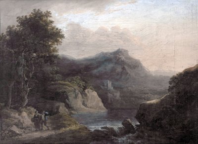Bergszene mit einem See von John Rathbone