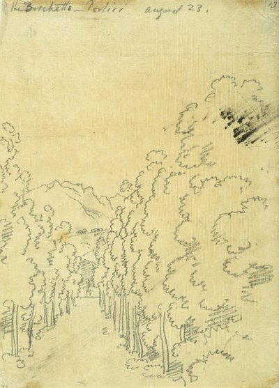 Waldlandschaft, aus einem Album von Durchzeichnungen von John Robert Cozens