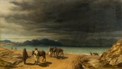 Landschaft mit See und griechischen Soldaten von John Rogers Herbert