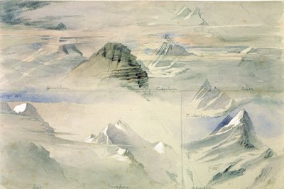 Alpengipfel: Jungfrau und andere von John Ruskin