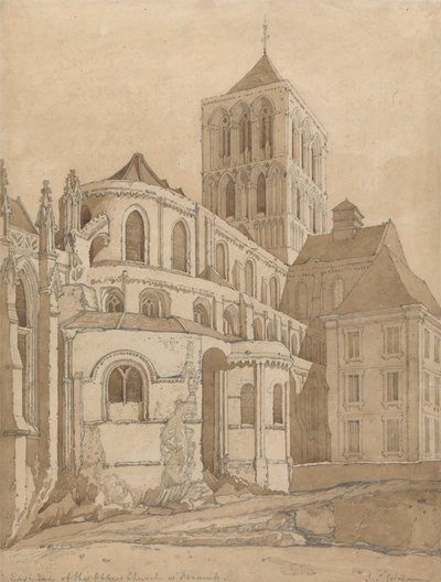 Abteikirche in Fecamp, Normandie von John Sell Cotman