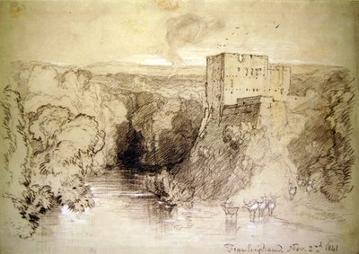 Framlingham: das Schloss und der Fluss von John Sell Cotman