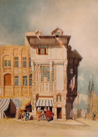Alte Häuser mit Figuren von John Sell Cotman