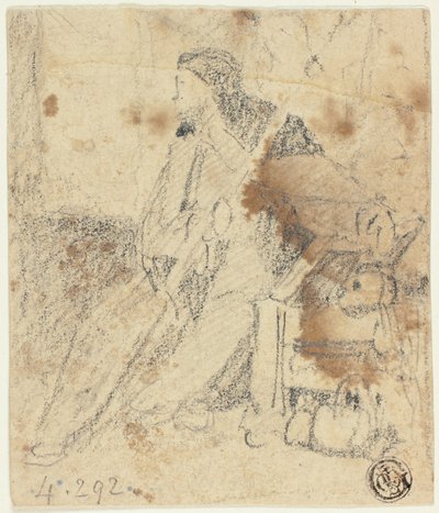 Skizze eines sitzenden Schauspielers von John Sell Cotman