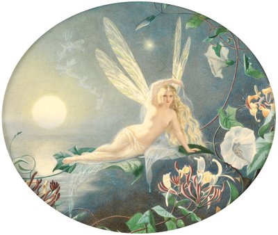 Fee, die auf einem Blatt ruht, ca. 1860 von John Simmons