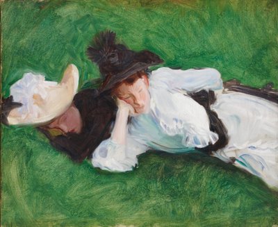 Zwei Mädchen auf einem Rasen, 1889 von John Singer Sargent