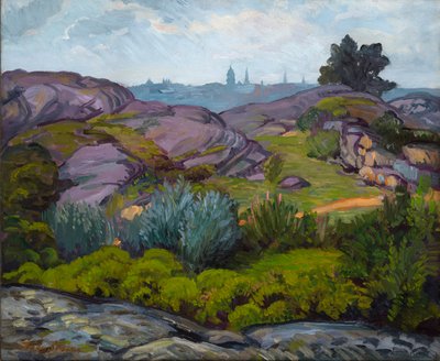 Pfad durch Felsen und Büsche von John French Sloan