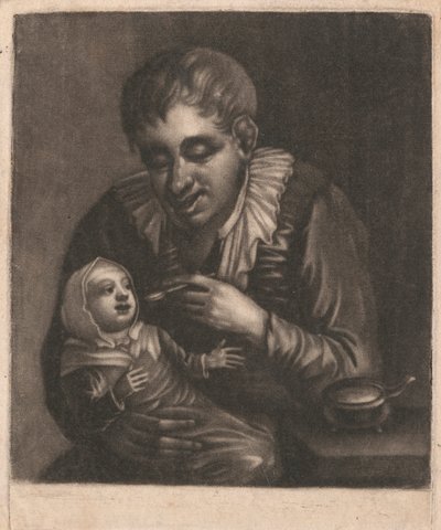 Mann füttert Kind von John Smith